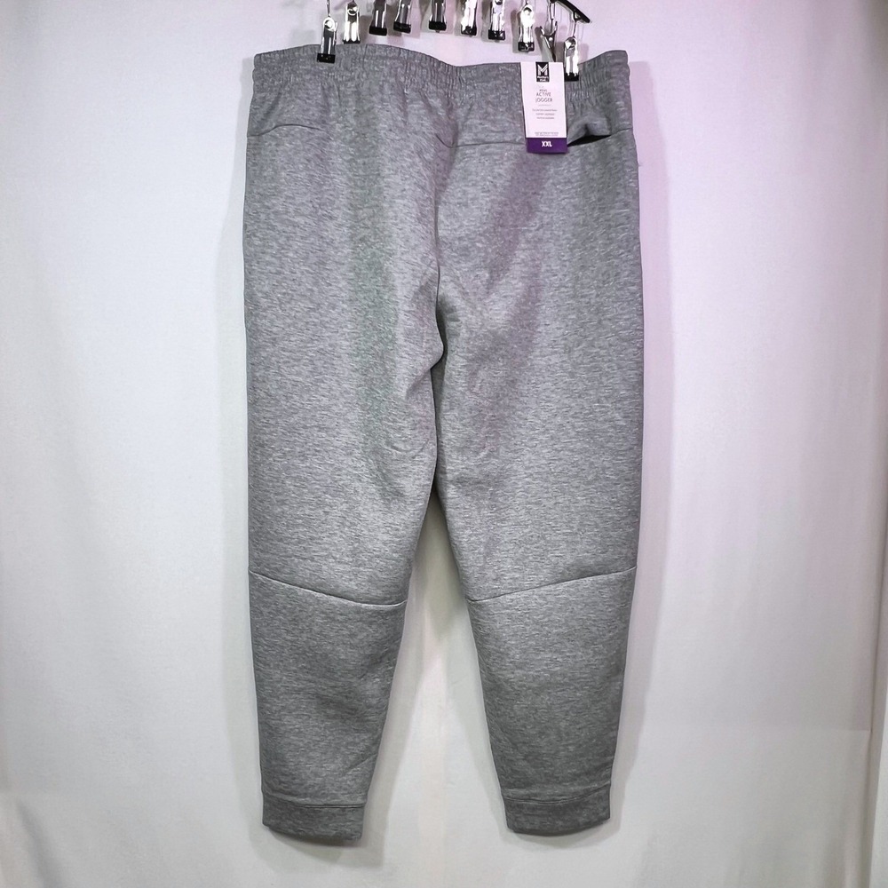 Member's Mark Mens Active Jogger Pants XXL Heather Gray Double Knit Stretch NEW - Picture 2 of 5